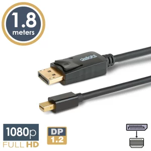 DisplayPort - Mini Displayport kábel - 1.2 - 1080P - 1,8 m Delight 20336A