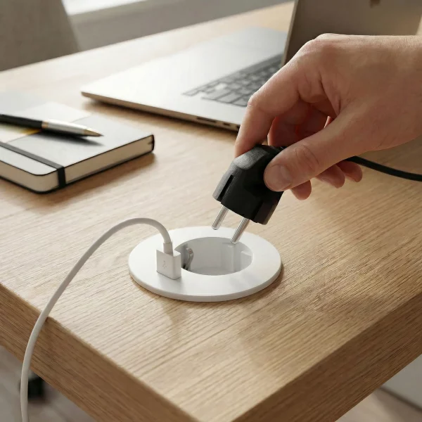 Rejtett - beépíthető konnektor + USB - fehér Delight 20461WH