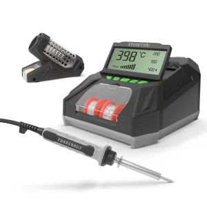 Digitális forrasztópáka állomás - LCD kijelzővel, pákaheggyel, ónnal és szivaccsal - 230 V Fahrenheit 28006