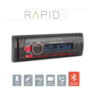 Fejegység "Rapid" - 1 DIN - 4 x 50 W - BT - MP3 - AUX - SD - USB MNC 39750