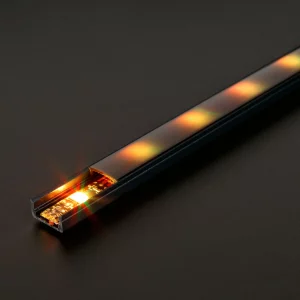 LED aluminium profil sín - 1000 x 17 x 8 mm - U profil - fekete Phenom 41010A1-BK