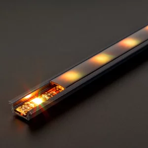 LED aluminium profil sín - 1000 x 23(17) x 8 mm - süllyeszthető U profil - fekete Phenom 41011A1-BK