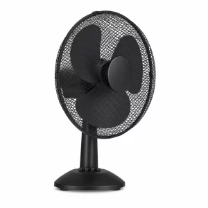 Asztali ventilátor - 23 cm - 22 W - 2 sebesség - oszcilláló - fekete - 220-240V AC 51104
