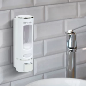 Szappanadagoló - kézzel működtethető - 400 ml - fali - fehér Bewello 51118A