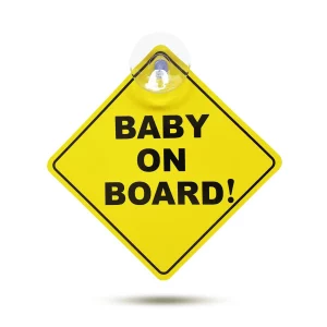 Tapadókorongos "Baby on Board" tábla - 12,7 x 12,7 cm MNC 54938