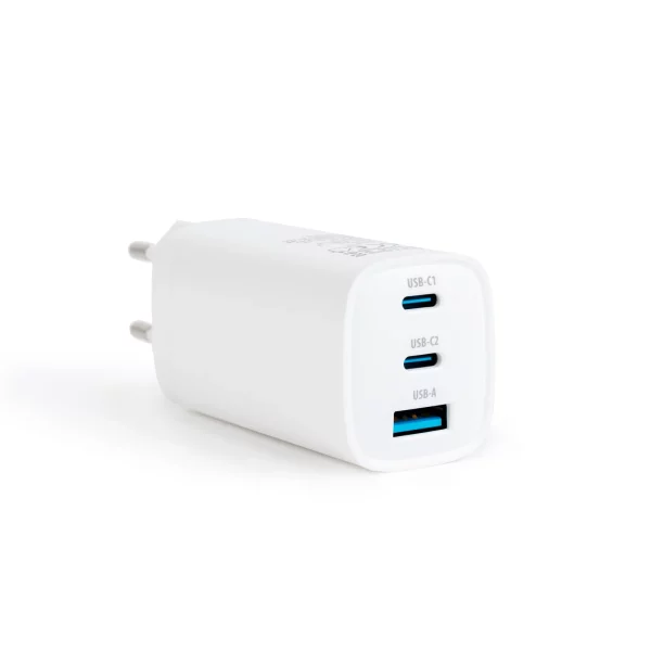 Hálózati Adapter USB + Type-C PD45W gyorstöltéssel - fehér Delight 55060