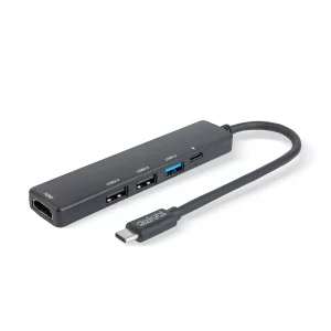 Multifunkciós USB Hub - HDMI + Type-C 3.0 - 3xUSB-A, 1xType-C - 5 Gbps, 100 W - fekete Delight 55064