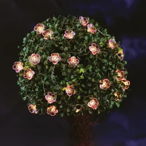 Szolár fényfüzér - virág - 2,4 m - 25 melegfehér LED Garden of Eden 55218C