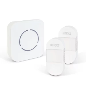 Digitális elem- és vezeték nélküli csengő - Kinetic - 2 kültéri - fehér - kék LED Delight 55332WH-2