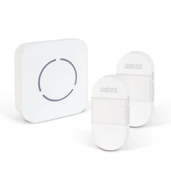 Digitális elem- és vezeték nélküli csengő - Kinetic - 2 kültéri - fehér - kék LED Delight 55332WH-2
