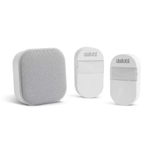 2 az 1-ben vezetéknélküli csengő és éjjelifény - Kinetic - 2 kültéri - fehér Delight 55346WH-2