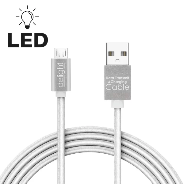 Adatkábel - MicroUSB Delight 55442M-WH