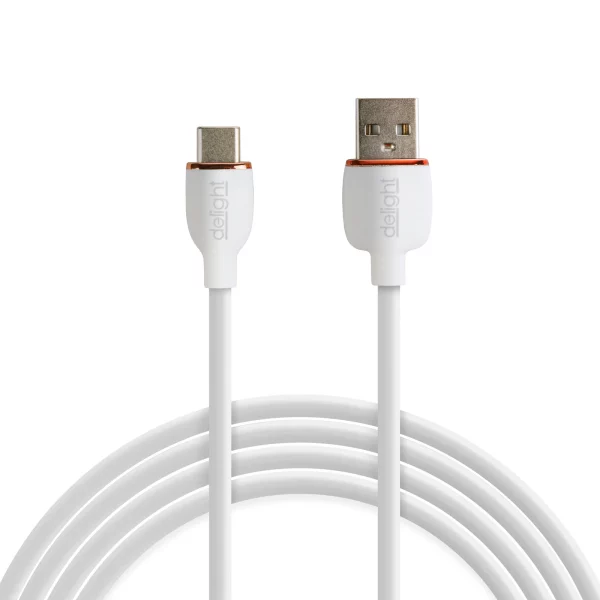 Adatkábel - Type-C / USB-A - fehér - 1 m - 2.4A - 12 W Delight 55553WH-1