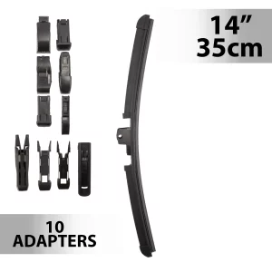 Ablaktörlő 14"/35 cm - 10 db adapterrel Carguard 55734N