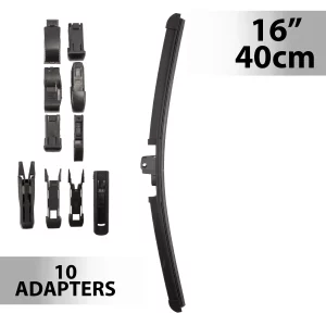 Ablaktörlő 16"/40 cm - 10 db adapterrel Carguard 55736N