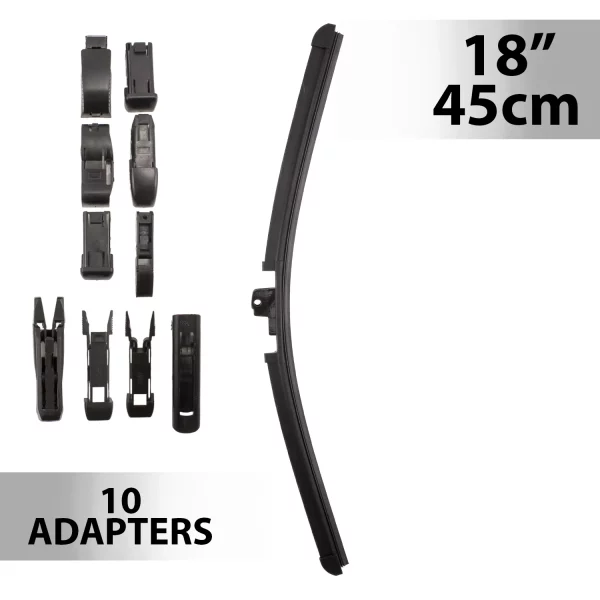 Ablaktörlő 18"/45 cm - 10 db adapterrel Carguard 55738N