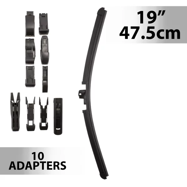Ablaktörlő 19"/47,5 cm - 10 db adapterrel Carguard 55739N