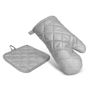 Edényfogó kesztyű és alátét szett - 25 cm - szürke BBQ 56051D