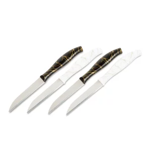 Konyhai kés készlet - 15 cm - fekete/fehér - 4 db / csomag Bewello 56316A