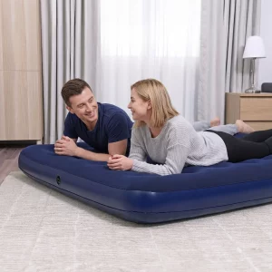 Felfújható matrac - kétszemélyes, velúr - kék - 203 x 152 x 22 cm Bestway 56435