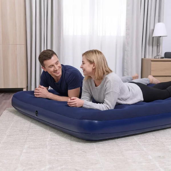 Felfújható matrac - kétszemélyes, velúr - kék - 203 x 152 x 22 cm Bestway 56435