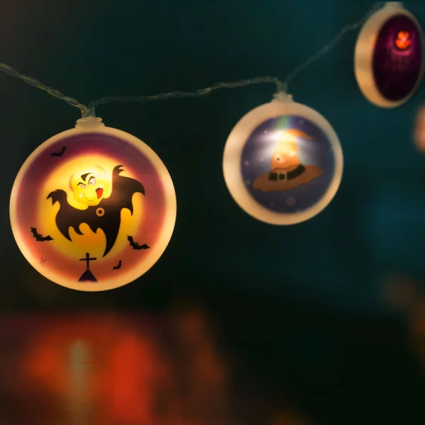 Halloween-i LED-es fényfüzér korongok Family 56522