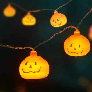Halloween-i LED-es fényfüzér - tök - 12 LED - 2 x AA - 1,65 m Family 56528B