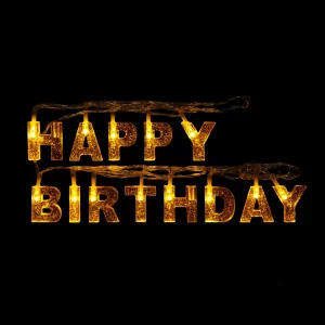 Születésnapi LED-es fényfüzér - "Happy Birthday" - 13 LED - 2 x AA - 2 m Family 56529B