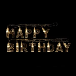 Születésnapi LED-es fényfüzér - "Happy Birthday" - 13 LED - 2 x AA - 2 m Family 56529C