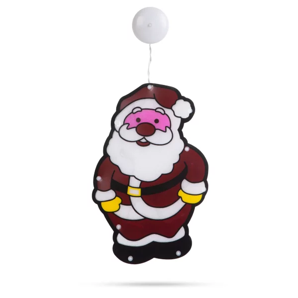 LED-es PVC ablakdekor - mikulás - 27 x 17 cm - 3 x AAA Family 56530E