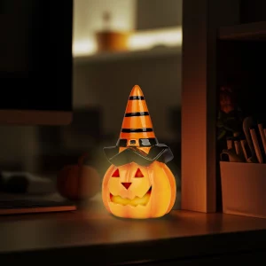 Halloween-i LED-es tök - 2 x LR44 - 6,5 x 11 cm Family 56565