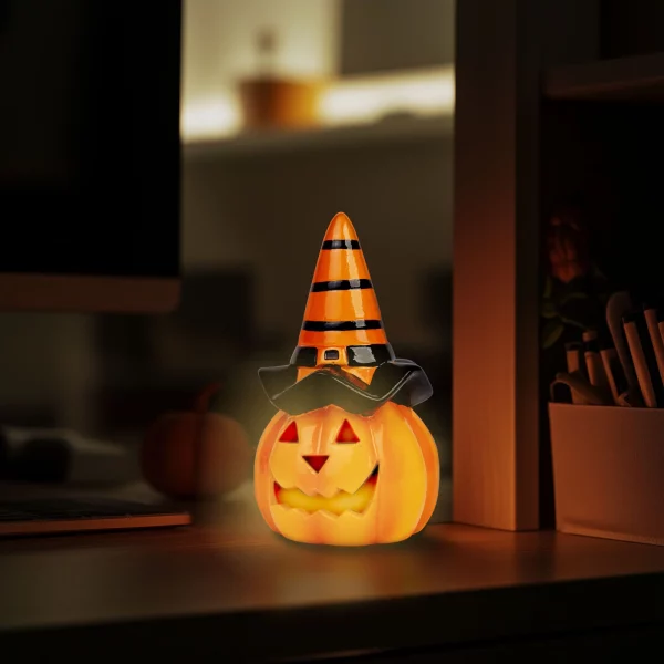 Halloween-i LED-es tök - 2 x LR44 - 6,5 x 11 cm Family 56565