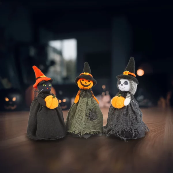 Halloween-i dekoráció - szellem, macska, tökfej - 21 cm 56578