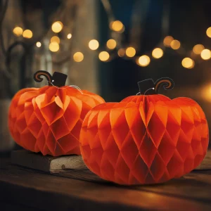 Halloween-i dekoráció - tök lampion - papír - 25/30 cm - 2 db / csomag 56583