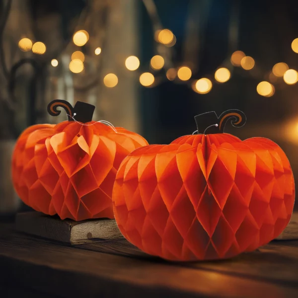 Halloween-i dekoráció - tök lampion - papír - 25/30 cm - 2 db / csomag 56583