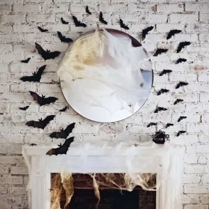 Halloween-i dekoráció - denevér szett - öntapadós - fekete - 30 db / csomag 56587B