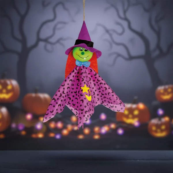 Halloween-i dekoráció - felakasztható - boszorkány - 48 x 44 cm 56594B