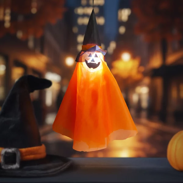 Halloween-i világító dekoráció - tök - felakasztható - RGB LED - 70 x 50 cm 56596A