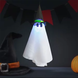 Halloween-i világító dekoráció - szellem - felakasztható - RGB LED - 70 x 50 cm 56596B
