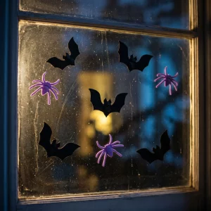 Halloween 3D gel window decoration - bat, spider - 30 x 30 cm - 9 pcs / pack Bewello 56615B
