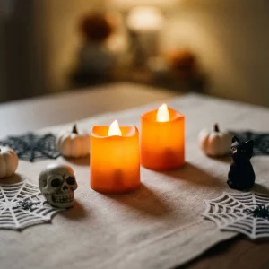 Halloween light decoration - LED candle - orange - 2 pcs / pack Bewello 56620A