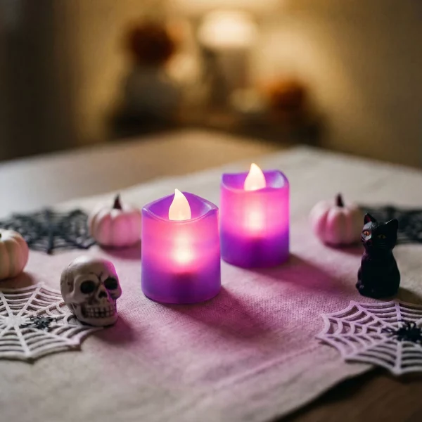 Halloween light decoration - LED candle - purple - 2 pcs / pack Bewello 56620B