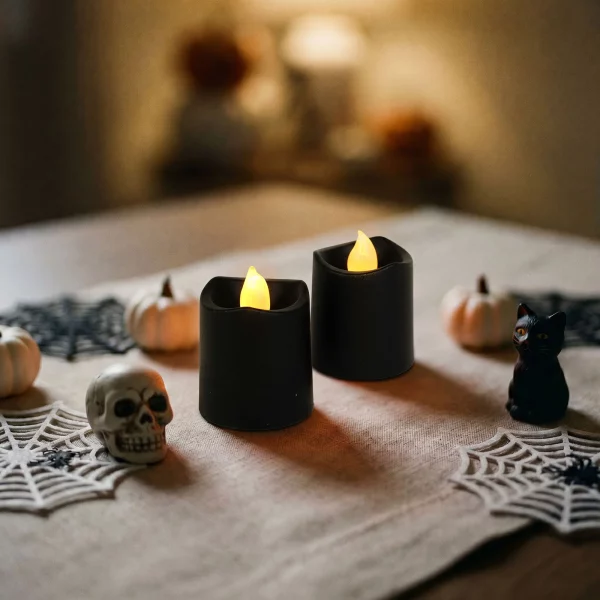 Halloween light decoration - LED candle - black - 2 pcs / pack Bewello 56620C