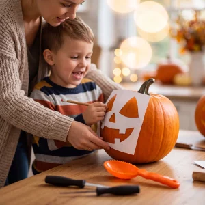Pumpkin carving set - 3 tools with templates Bewello 56622