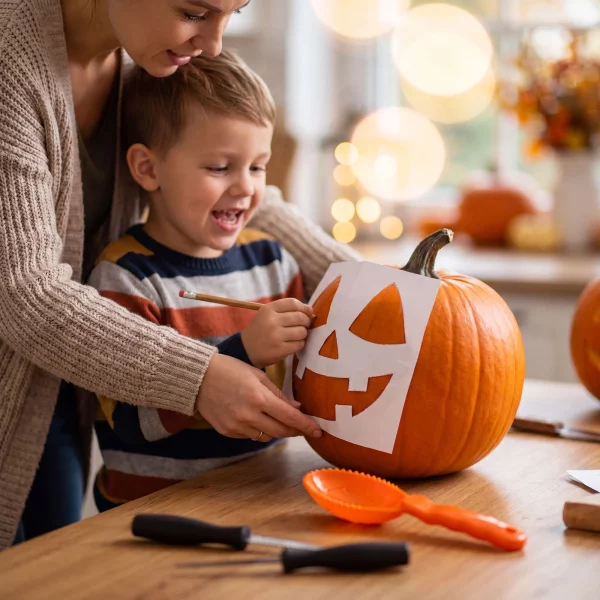 Pumpkin carving set - 3 tools with templates Bewello 56622