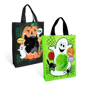 Halloween bag with window - 40 x 30 x 10 cm - 2 designs Bewello 56626
