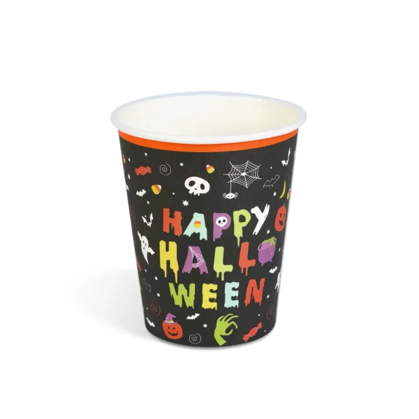 Halloween paper cup - "Happy Halloween" - 250 ml - 8 pcs / pack Bewello 56632B