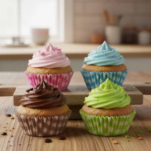 Muffin papír szett - kockás - 100 db / csomag Bewello 57168S