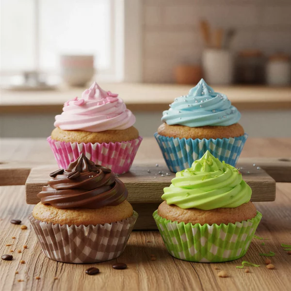Muffin papír szett - kockás - 100 db / csomag Bewello 57168S