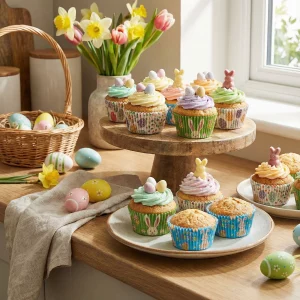 Muffin papír szett - húsvéti 100 db (25 x 4 szín) - 7 x 5 x 3,2 cm 57170A